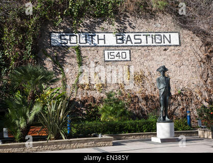 Statua di Ammiraglio Lord Nelson a sud del Bastione, Gibilterra, British terroritory in Europa meridionale Foto Stock