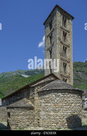 Chiesa di Santa Eulàlia d'Erill-la-Vall, Sito Patrimonio Mondiale dell'Unesco, Vall de Boí, Erill la Vall, Catalogna, Spagna Foto Stock