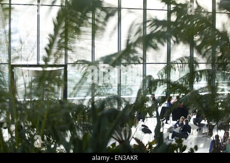 Londra, Regno Unito. 1 Mar, 2015. Sky Garden.Sky Garden a 20 Fenchurch Street grattacielo occupa tre piani e offre vedute ininterrotte della città di Londra. Servite da due ascensori express, i visitatori che arrivano a un bel giardino panoramico con un'area di visione, terrazza, caffetteria, bar e ristorante. Sky Garden è un vero e proprio spazio unico ed è stato progettato per creare un dialogo aperto e vivace luogo di svago, offrendo ai visitatori una rara opportunità di vivere Londra da un punto di vista diverso, Londra, UK © Veronika Lukasova/ZUMA filo/Alamy Live News Foto Stock