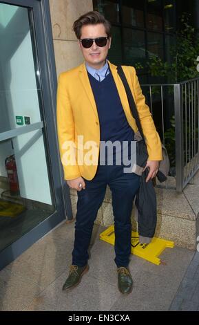 Brian Dowling ad oggi della FM Ray Darcy show per promuovere la sua nuova TV3 presentano: Brian Dowling dove: Dublino, Irlanda quando: 23 Ott 2014 Foto Stock