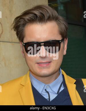 Brian Dowling ad oggi della FM Ray Darcy show per promuovere la sua nuova TV3 presentano: Brian Dowling dove: Dublino, Irlanda quando: 23 Ott 2014 Foto Stock