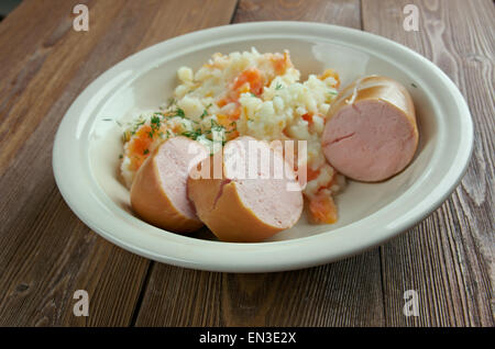 Hutspot olandese - bollito di e purè di patate, carote e cipolle.La tradizionale cucina olandese. Foto Stock