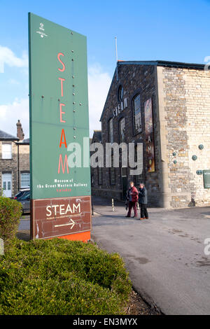 Segno per vapore GWR museum, Swindon, Wiltshire, Inghilterra, Regno Unito Foto Stock