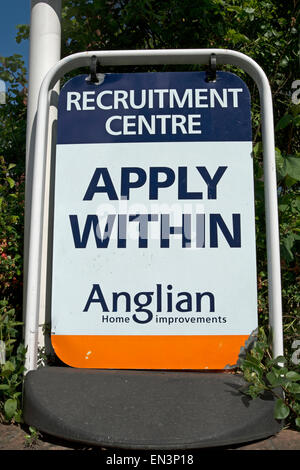 Segno permanente per un anglian miglioramenti home centro di reclutamento, Kingston upon Thames, Foto Stock