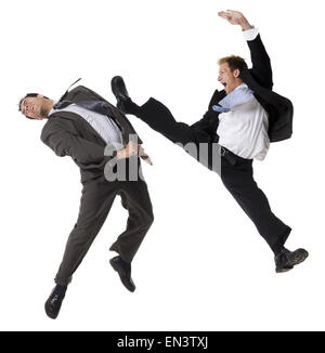 Due imprenditori combattimenti Foto Stock
