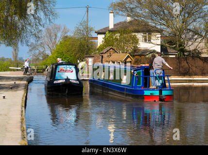 Battelli a Grindley Brook serrature, vicino Whitchurch, Shropshire, Inghilterra. Foto Stock