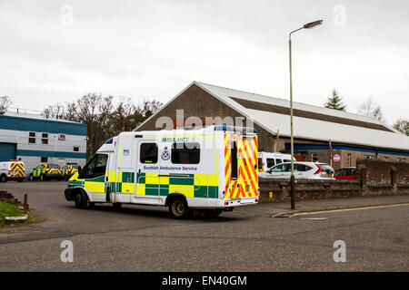 Il NHS scozzese del servizio ambulanza est magazzino centrale si trova a 76 West School Road a Dundee, Regno Unito Foto Stock