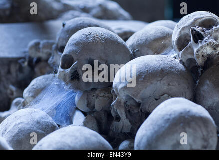 Cranio nel cimitero di fontane, Napoli Foto Stock