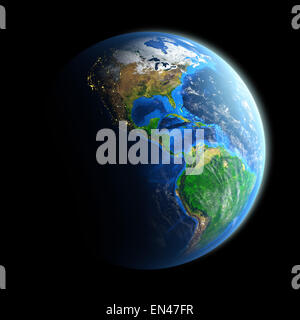 Immagine dettagliata della Terra, vista del continente americano. Gli elementi di questa immagine fornita dalla NASA Foto Stock