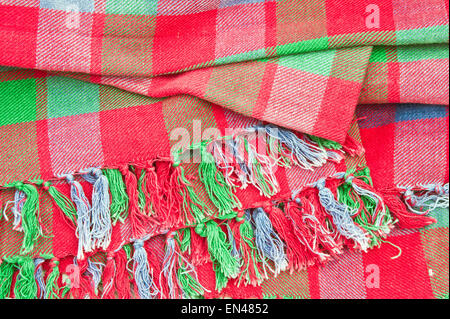 Rosso e verde coperta tartan Foto Stock