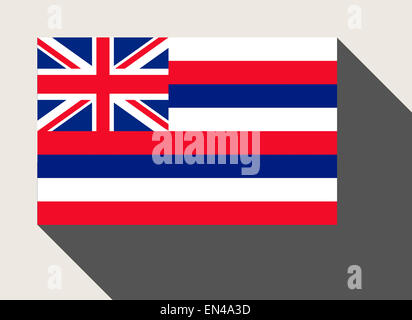 Stato americano delle Hawaii bandiera in flat web design di stile. Foto Stock