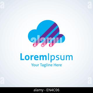 Il Cloud phone tech futuristico vettore icona logo Illustrazione Vettoriale