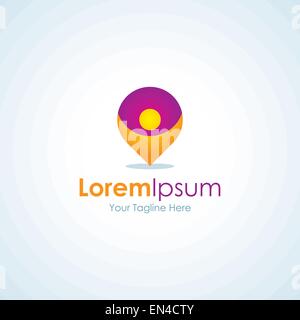 Pin point il mondo icona localizzazione semplici elementi logo Illustrazione Vettoriale