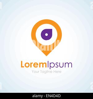 Punto di perno di posizione concetto bussola elementi logo icona Illustrazione Vettoriale