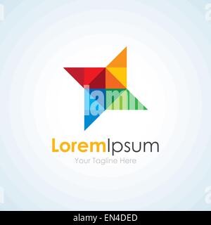 Colorata geometria poligonale forma di sfondo elemento bussiness logo icona Illustrazione Vettoriale