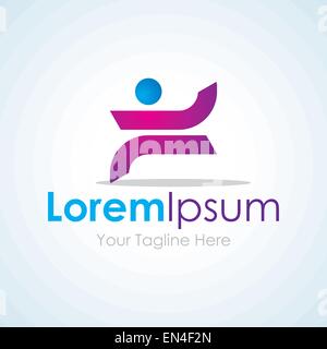 Elegante uomo in esecuzione semplice business logo icona Illustrazione Vettoriale