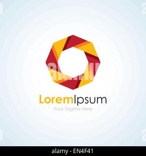 Stare insieme di rosso e di giallo cerchio semplice business logo icona Illustrazione Vettoriale