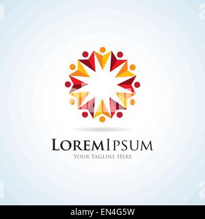 Gruppo di persone tenendo le mani pro elegante semplice business logo icona Illustrazione Vettoriale