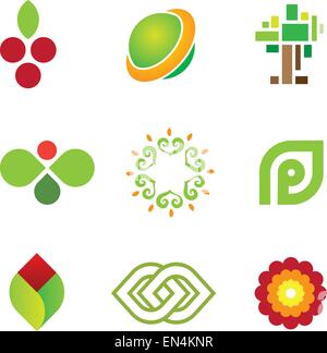 Dolce frutto della natura verde di sicuro comunità mondiale icona logo Illustrazione Vettoriale