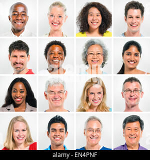 Raccolta di Felice Multi-Ethnic persone Foto Stock