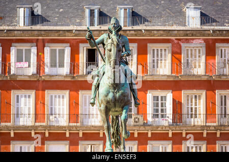 Madrid, Spagna monumento in Plaza de Espana. Foto Stock