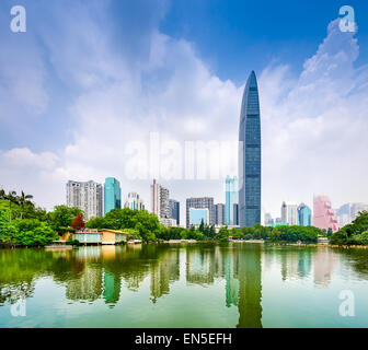 Shenzhen, Cina paesaggio urbano di litchi Park. Foto Stock