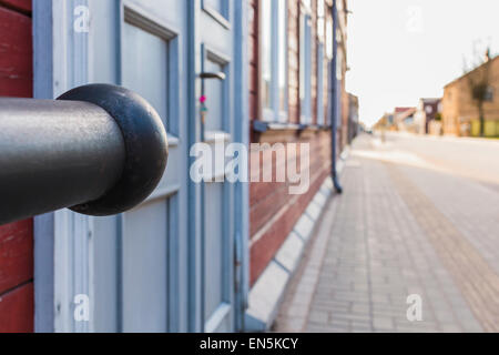 Closeup wall house street molla urbano per la città Foto Stock