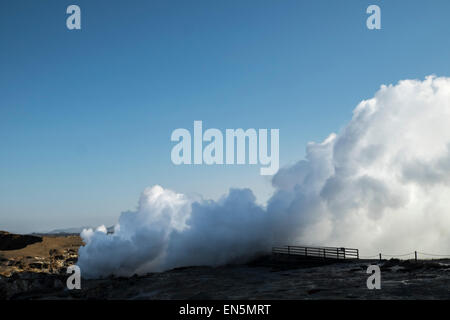 Hot Springs area in Reykjanes, Autunno, Islanda Foto Stock