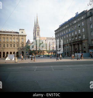 Die Kathedrale von Zagreb, Kroatien, Jugoslawien 1970er Jahre. La cattedrale di Zagabria, Croazia, Iugoslavia degli anni settanta. Foto Stock