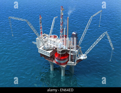 Mare Oil Rig struttura di perforazione Foto Stock