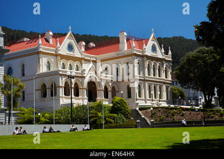 Biblioteca parlamentare, gli edifici del Parlamento europeo, Wellington, Isola del nord, Nuova Zelanda Foto Stock