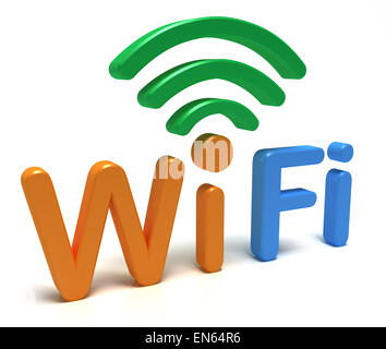 Il logo WiFi. 3D concept Foto Stock