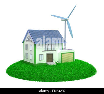 Eco House - Immagine 3D. Foto Stock