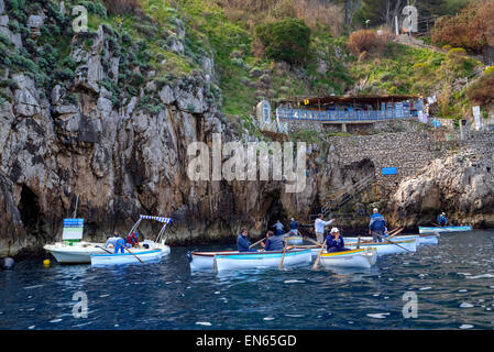 L'ingresso alla Grotta Azzurra di Capri, Napoli, campania, Italy Foto Stock