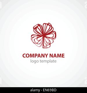 Logo template vettoriale con fiore. EPS 10 Illustrazione Vettoriale