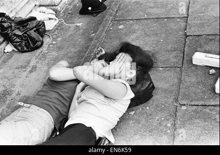 I Rolling Stones a Longleat, casa di Lord Bath. Esaurito le ventole sono hanno partecipato nella motivazione della dimora signorile. Il 2 agosto 1964. Foto Stock