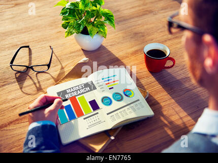 Ricerca di mercato percentuale di Business la ricerca di strategie di marketing Concept Foto Stock