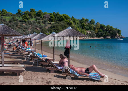 Troulos Beach, Skiathos. Foto Stock