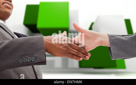 Immagine composita di imprenditore andando agitando una mano Foto Stock