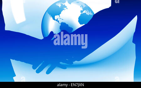 Immagine composita di close up di gente di affari agitando le loro mani Foto Stock