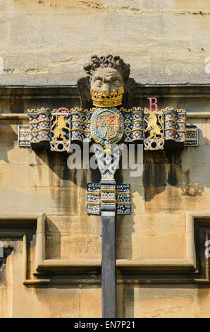 Lavoro in pietra dettaglio, St Johns College, Università di Oxford, Oxford, Regno Unito Foto Stock