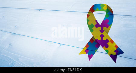 Immagine composita di sensibilizzazione sull'autismo ribbon Foto Stock