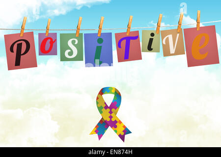 Immagine composita di sensibilizzazione sull'autismo ribbon Foto Stock