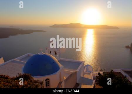 Tradizionale Imerovigli Chiesa Anastasi, Santorini, Grecia Foto Stock