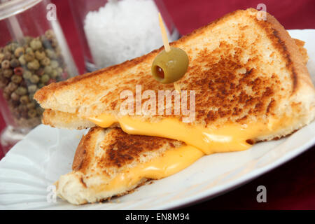 Formaggio alla griglia closeup sandwich Foto Stock