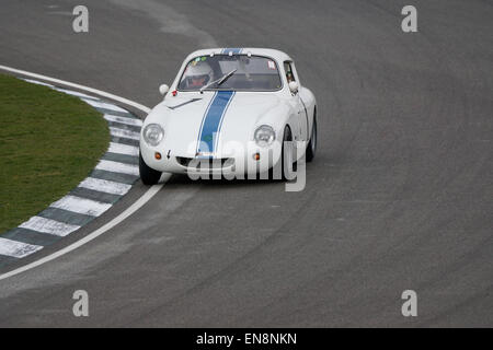 Rae Davis 1961 WSM Sprite duro in curva a Woodcote durante il Les Leston Cup gara al Goodwood 73rd Assemblea dei Soci Foto Stock