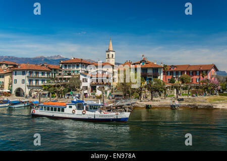 Isola dei Pescatori o dei pescatori, le isole Isole Borromee o isole Borromee, Lago Maggiore, Piemonte, Italia Foto Stock