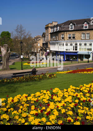 Montpellier Parade da giardino sulla collina di Montpellier nella primavera Harrogate North Yorkshire, Inghilterra Foto Stock