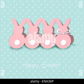 Illustrazione Vettoriale Easter card con la carta bunny. EPS 10 Illustrazione Vettoriale