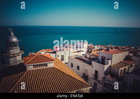 Estate, Faro penyscola viste, bella città di Valencia in Spagna Foto Stock